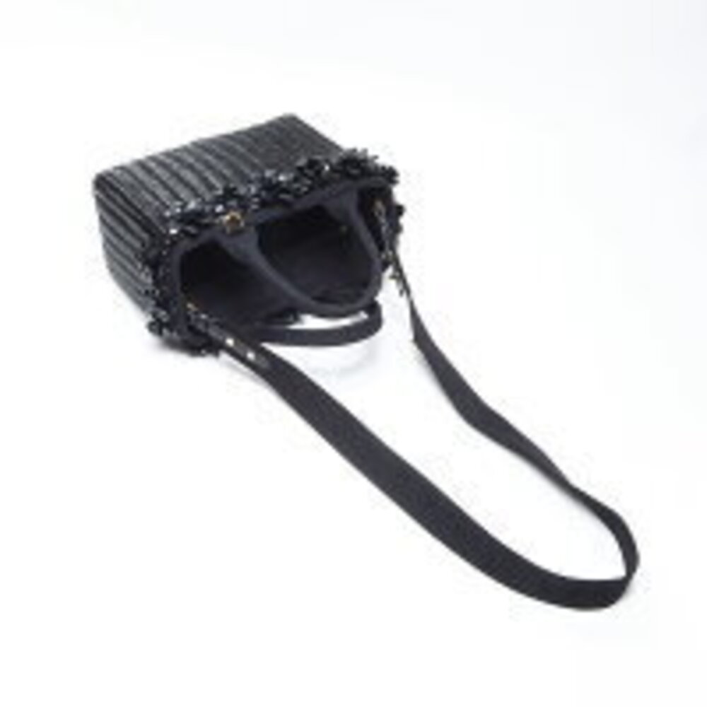 Prada Flower Basket Bag Handbag Black - Picture 10 of 13
